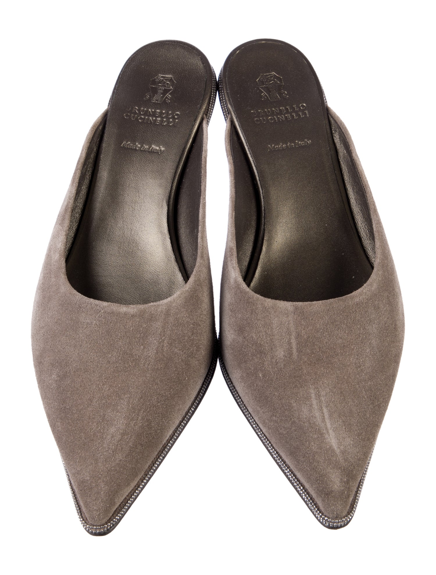 Brunello Cucinelli Monili Suede Mules